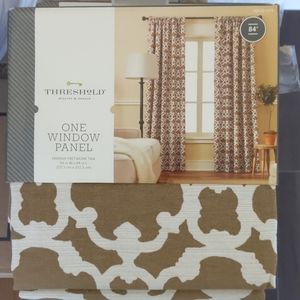 Threshold Tan Farrah Fretwork Curtain Panels